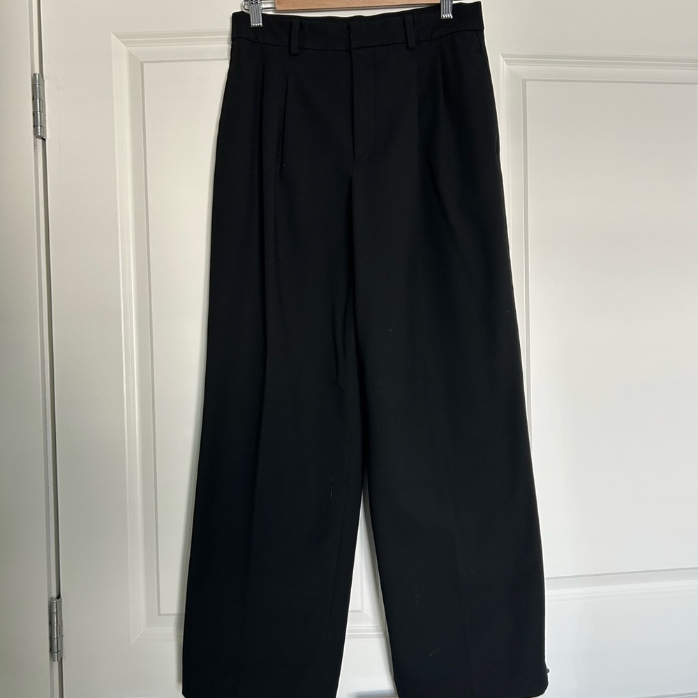 Uniqlo Black Dress Pants High-Waisted Wide-Leg